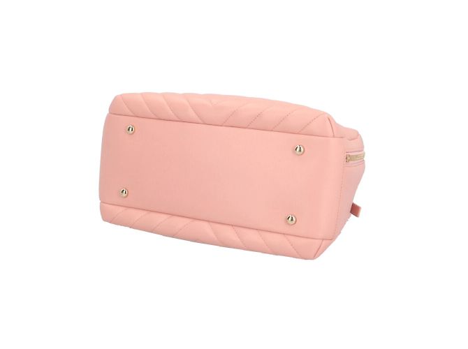 Borsa da bowling in pelle rosa Chanel usata - vista 5