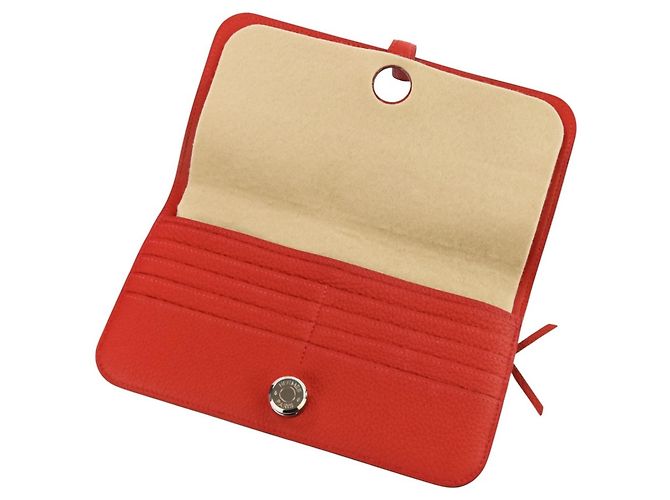 Hermès Dogon Lange Brieftasche Rot - Ansicht 5