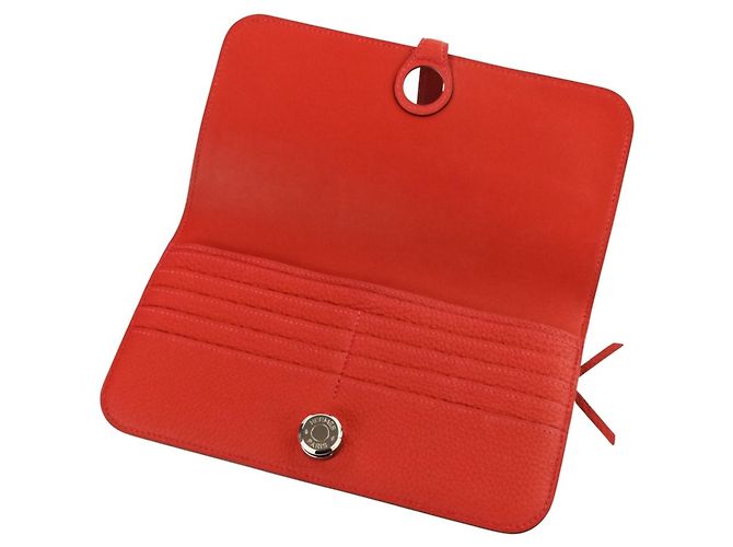 Hermès Dogon Lange Brieftasche Rot - Ansicht 6