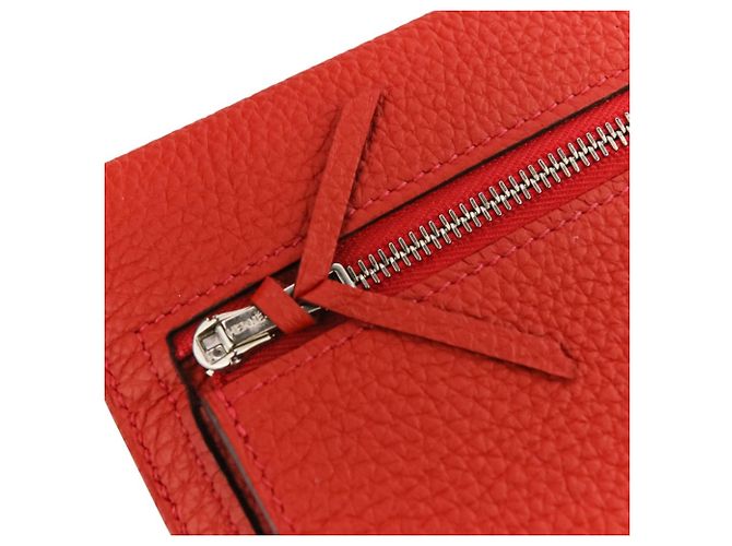 Hermès Dogon Lange Brieftasche Rot - Ansicht 8