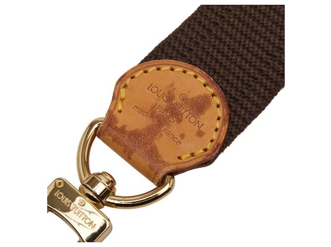 Cinghia a spalla in tela marrone Louis Vuitton - vista 4