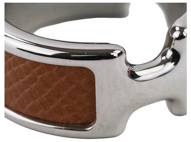Ring Hermès Bague HERMES Olympe PM Marron Argenté - vue 10