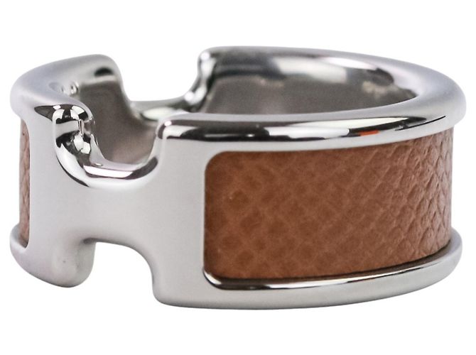 Ring Hermès Bague HERMES Olympe PM Marron Argenté - vue 3