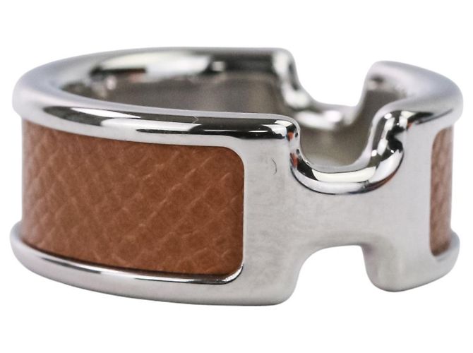 Ring Hermès Bague HERMES Olympe PM Marron Argenté - vue 5