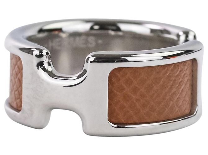Ring Hermès Bague HERMES Olympe PM Marron Argenté - vue 6