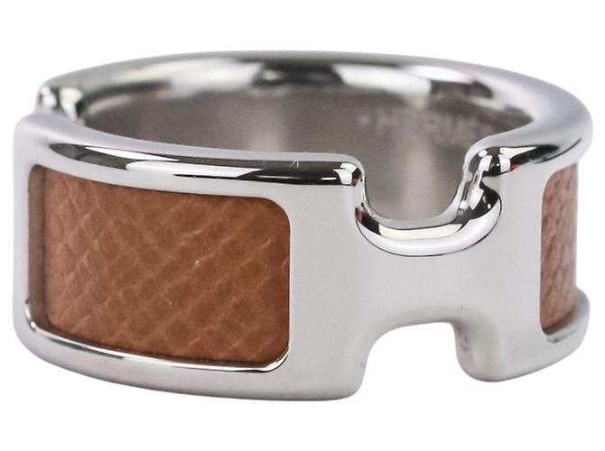 Ring Hermès Bague HERMES Olympe PM Marron Argenté - vue 7