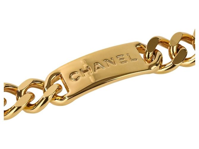 Chanel Vintage Coco Mark Münz-Kettengürtel Golden - Ansicht 10