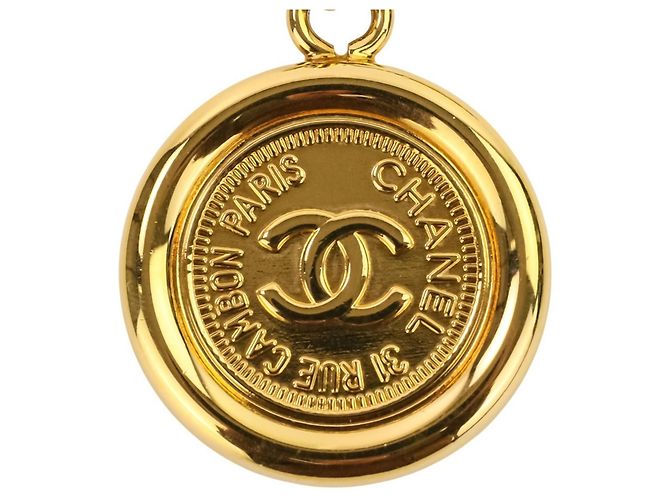 Chanel Vintage Coco Mark Münz-Kettengürtel Golden - Ansicht 6