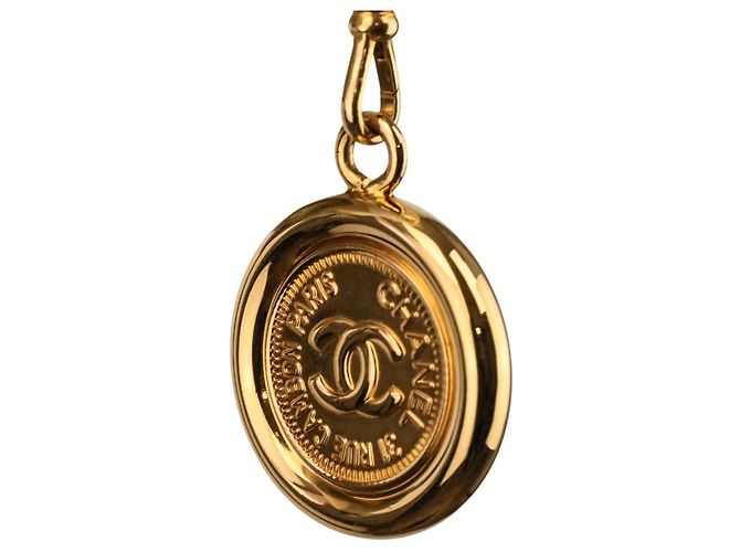 Chanel Vintage Coco Mark Münz-Kettengürtel Golden - Ansicht 7