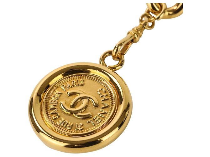 Chanel Vintage Coco Mark Münz-Kettengürtel Golden - Ansicht 8