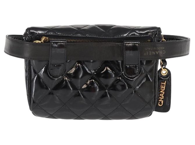 Chanel Vintage Reißverschluss-Gürteltasche aus gestepptem Lammleder klein - Ansicht 2