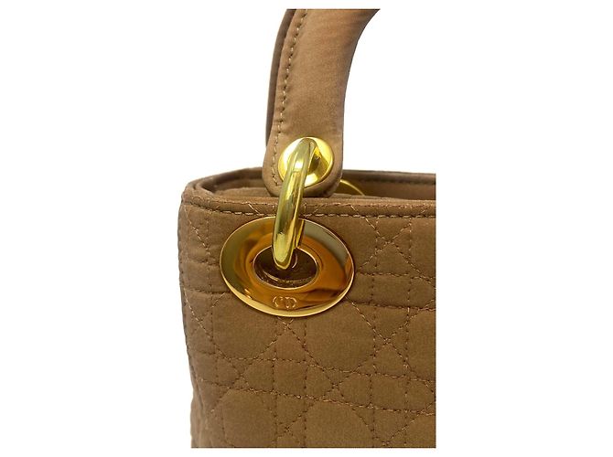Borsa Mini Lady Dior in tela beige con tracolla - vista 10