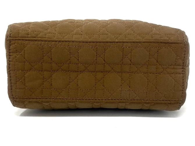 Borsa Mini Lady Dior in tela beige con tracolla - vista 3