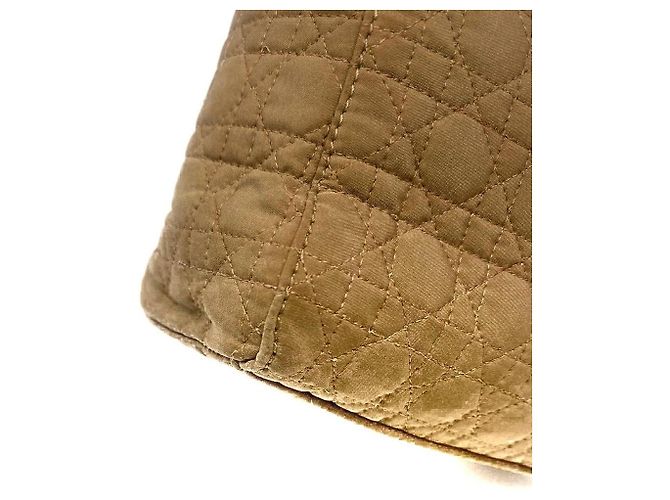 Borsa Mini Lady Dior in tela beige con tracolla - vista 7
