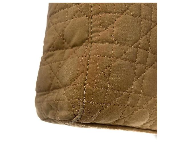 Borsa Mini Lady Dior in tela beige con tracolla - vista 8