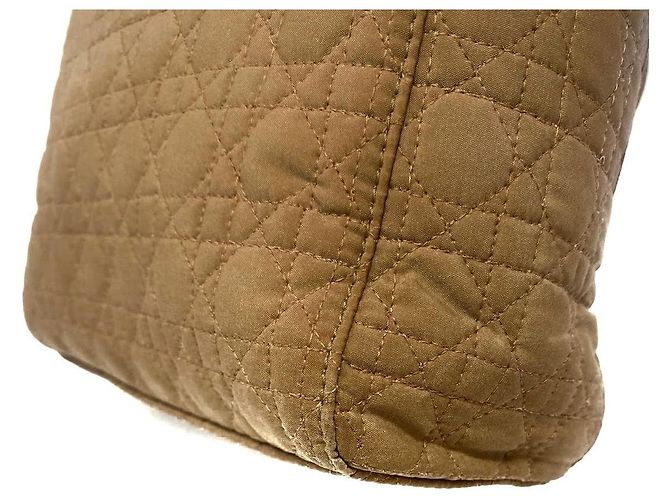 Borsa Mini Lady Dior in tela beige con tracolla - vista 9