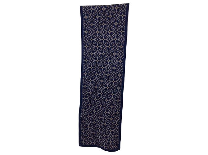 Louis Vuitton Monogram Echarpeski Schal Braun Marineblau - Ansicht 2