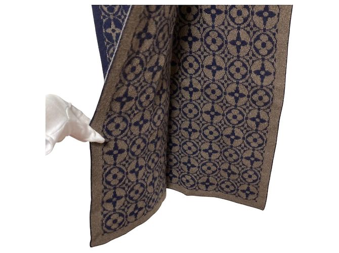 Louis Vuitton Monogram Echarpeski Schal Braun Marineblau - Ansicht 4