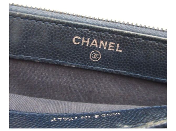 Borsa a spalla in pelle di vitello grana blu navy Chanel - vista 22