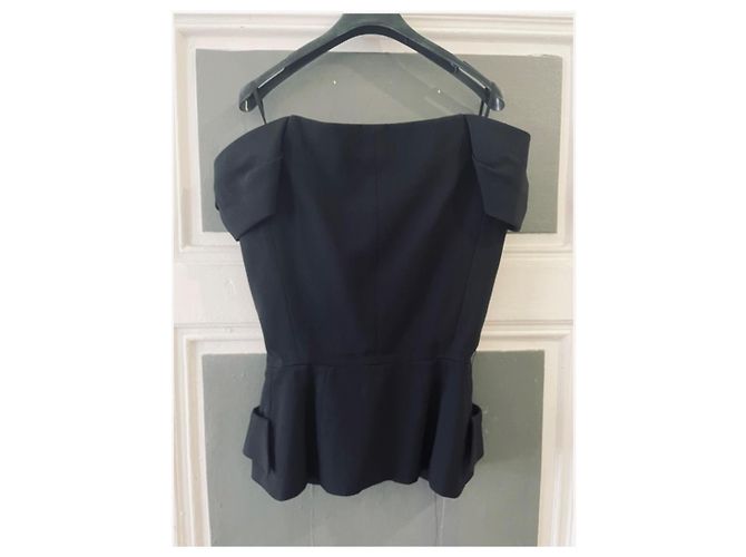 Bustier in seta nero Christian Dior con fiocchi - vista 3