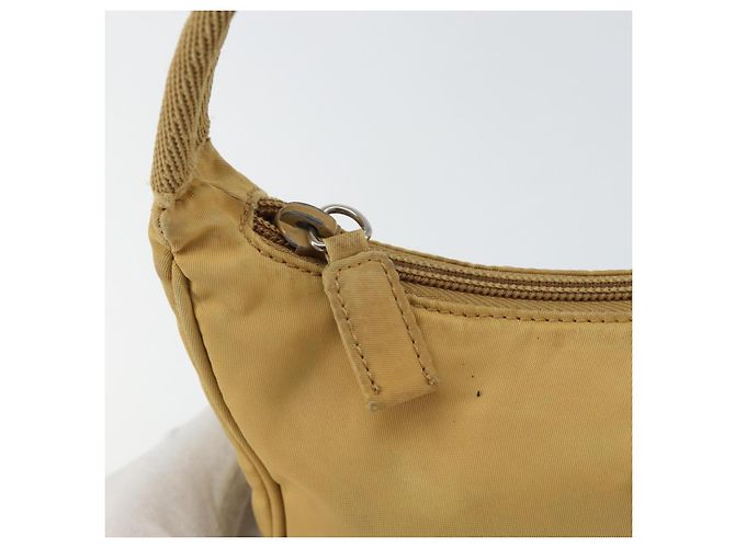 PRADA Borsa a mano in nylon beige argento autentica 160804 - vista 10
