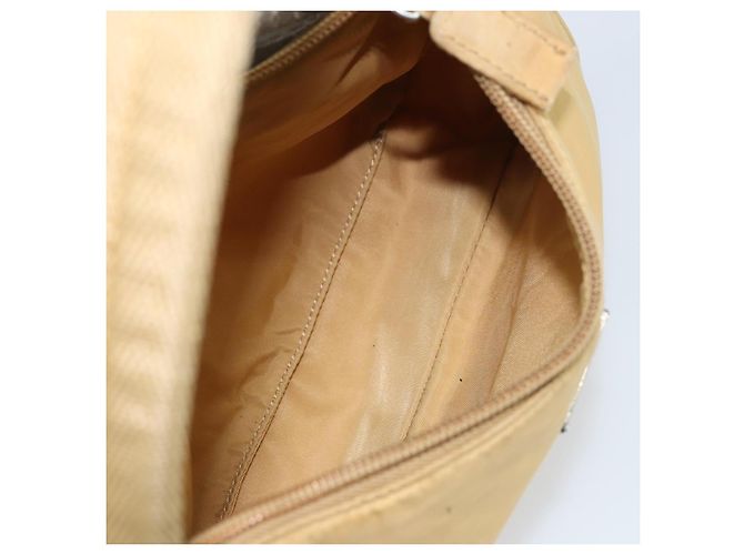 PRADA Borsa a mano in nylon beige argento autentica 160804 - vista 11