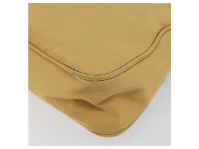 PRADA Borsa a mano in nylon beige argento autentica 160804 - vista 15