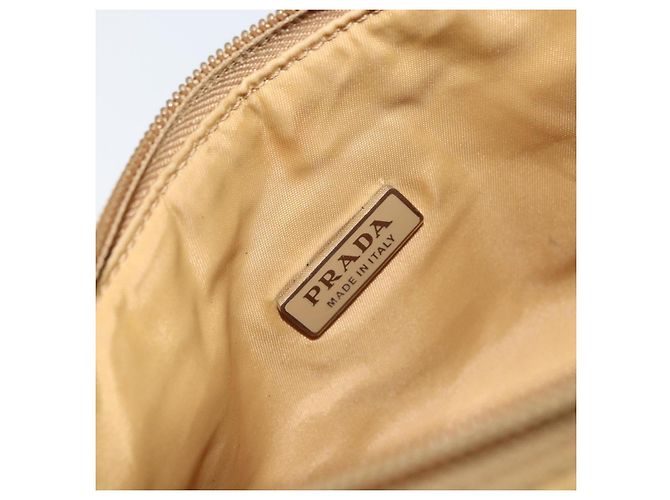 PRADA Borsa a mano in nylon beige argento autentica 160804 - vista 18