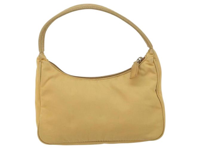 PRADA Borsa a mano in nylon beige argento autentica 160804 - vista 2
