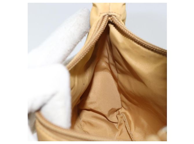 PRADA Borsa a mano in nylon beige argento autentica 160804 - vista 20