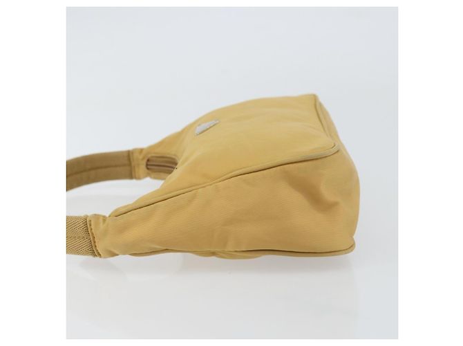 PRADA Borsa a mano in nylon beige argento autentica 160804 - vista 4