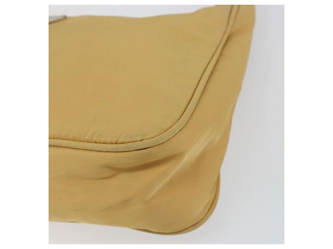 PRADA Borsa a mano in nylon beige argento autentica 160804 - vista 9