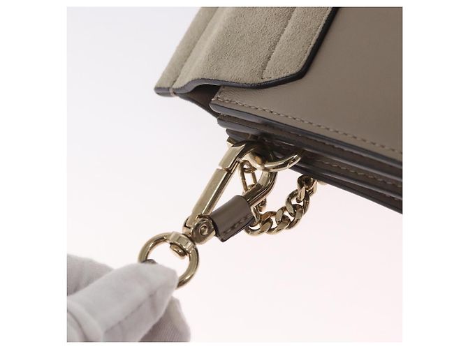 Chloé Borsa a Spalla Chloe Fay in Pelle Scamosciata Beige Oro Auth BA9070 - vista 14