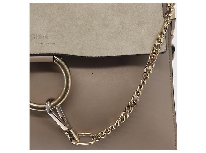 Chloé Borsa a Spalla Chloe Fay in Pelle Scamosciata Beige Oro Auth BA9070 - vista 15