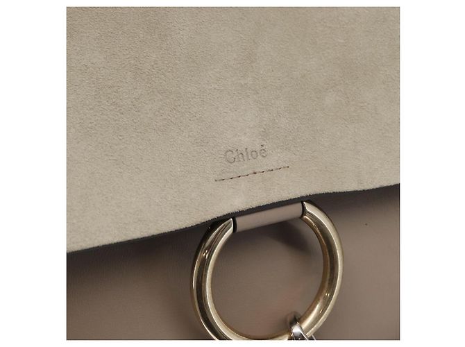 Chloé Borsa a Spalla Chloe Fay in Pelle Scamosciata Beige Oro Auth BA9070 - vista 16