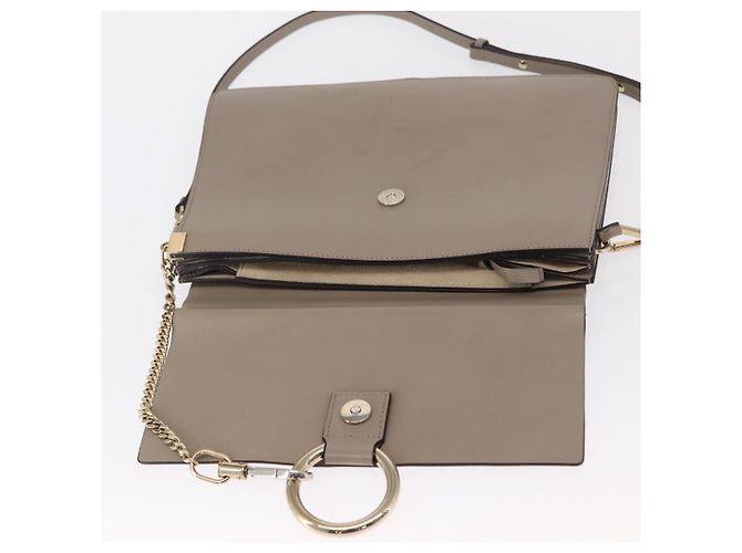 Chloé Borsa a Spalla Chloe Fay in Pelle Scamosciata Beige Oro Auth BA9070 - vista 17