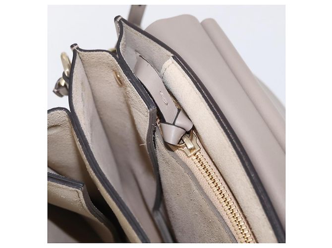 Chloé Borsa a Spalla Chloe Fay in Pelle Scamosciata Beige Oro Auth BA9070 - vista 23