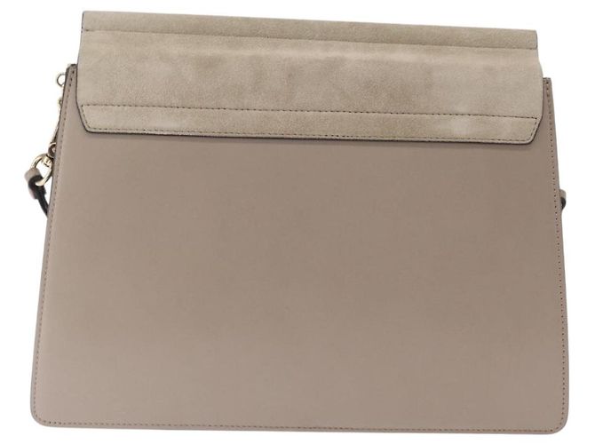 Chloé Borsa a Spalla Chloe Fay in Pelle Scamosciata Beige Oro Auth BA9070 - vista 3