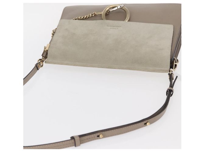 Chloé Borsa a Spalla Chloe Fay in Pelle Scamosciata Beige Oro Auth BA9070 - vista 6