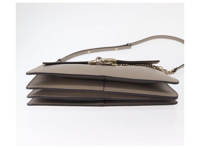 Chloé Borsa a Spalla Chloe Fay in Pelle Scamosciata Beige Oro Auth BA9070 - vista 9