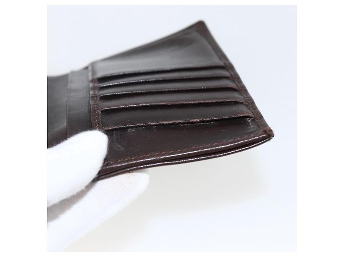 Portafoglio compatto in tela Zucca FENDI Nero Marrone Argento Auth 158172 - vista 9