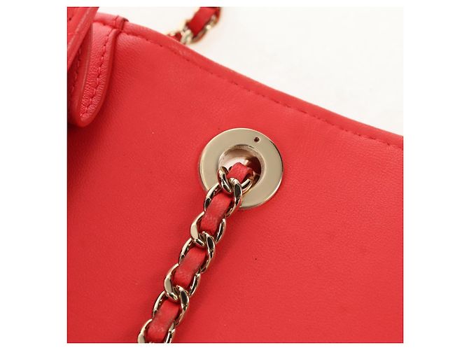 CHANEL Borsa a Spalla Matelassé in Pelle di Agnello Rossa Oro CC Auth 158913SAM Rosso D'oro - vista 8