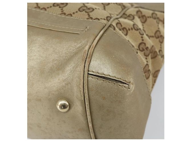 Borsa a mano GG Canvas Gucci Beige Oro 269894 Auth 160609 D'oro - vista 12