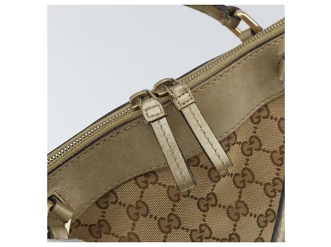 Borsa a mano GG Canvas Gucci Beige Oro 269894 Auth 160609 D'oro - vista 14