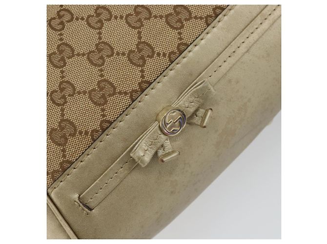 Borsa a mano GG Canvas Gucci Beige Oro 269894 Auth 160609 D'oro - vista 15