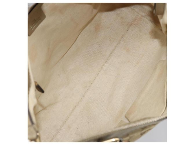 Borsa a mano GG Canvas Gucci Beige Oro 269894 Auth 160609 D'oro - vista 17