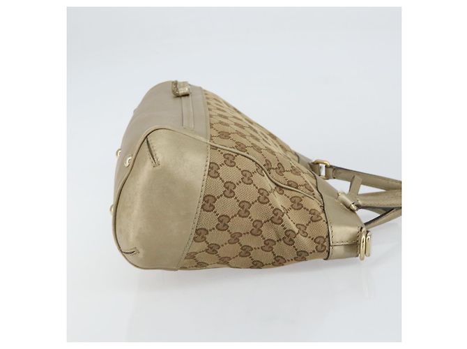 Borsa a mano GG Canvas Gucci Beige Oro 269894 Auth 160609 D'oro - vista 4
