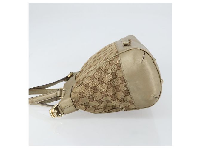 Borsa a mano GG Canvas Gucci Beige Oro 269894 Auth 160609 D'oro - vista 5