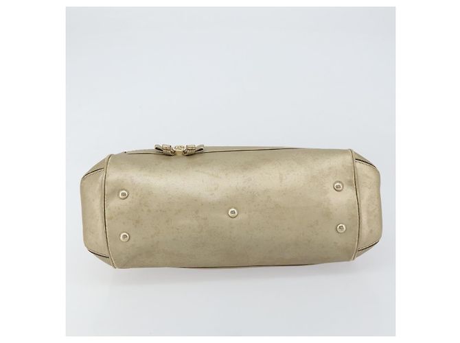 Borsa a mano GG Canvas Gucci Beige Oro 269894 Auth 160609 D'oro - vista 9
