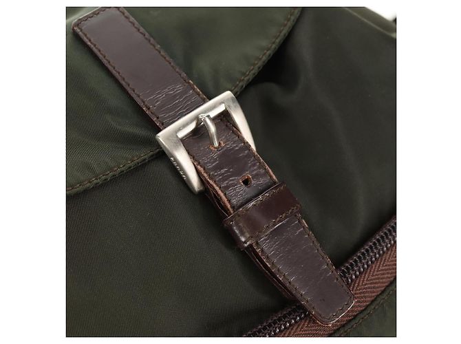 PRADA Backpack Nylon Khaki Silver Auth 157775 Silvery - view 10